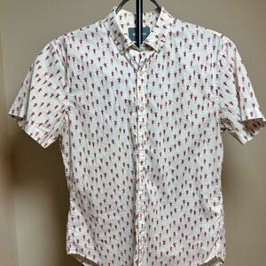Bonobos White Shirt with Red Swimmers Pattern